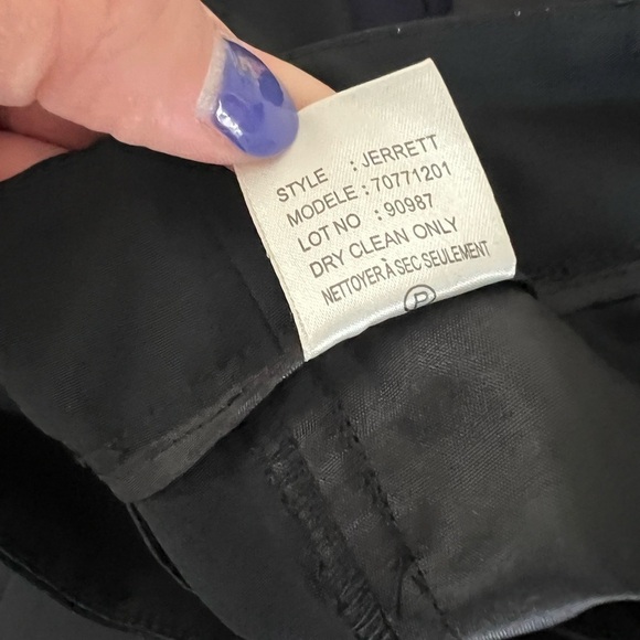 THEORY Jarrett Pants Wool Blend Stretch Black Tapered Leg Button Tab Waist Sz 2 - Picture 4 of 7
